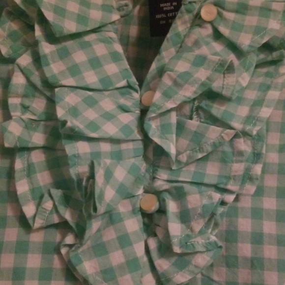 Chaps Ruffled Gingham Top - Picture 3 of 3